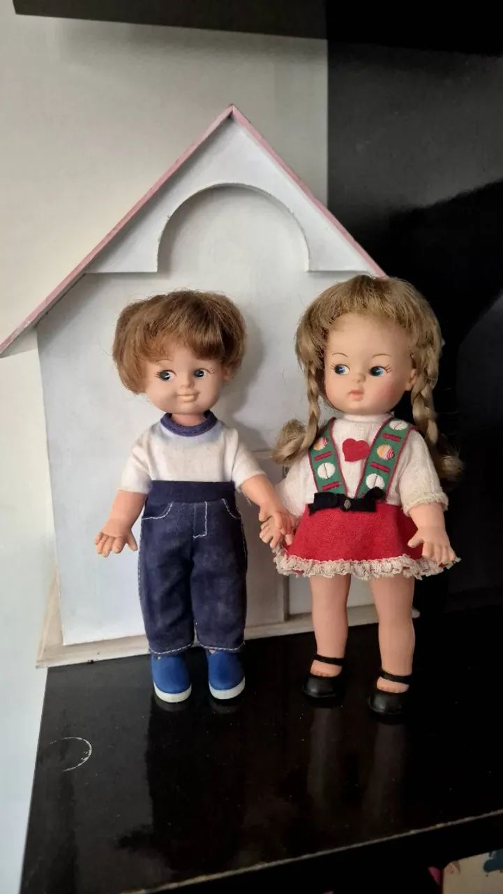 Boneca antiga Estrela.João e Maria.Mini dolls anos 70