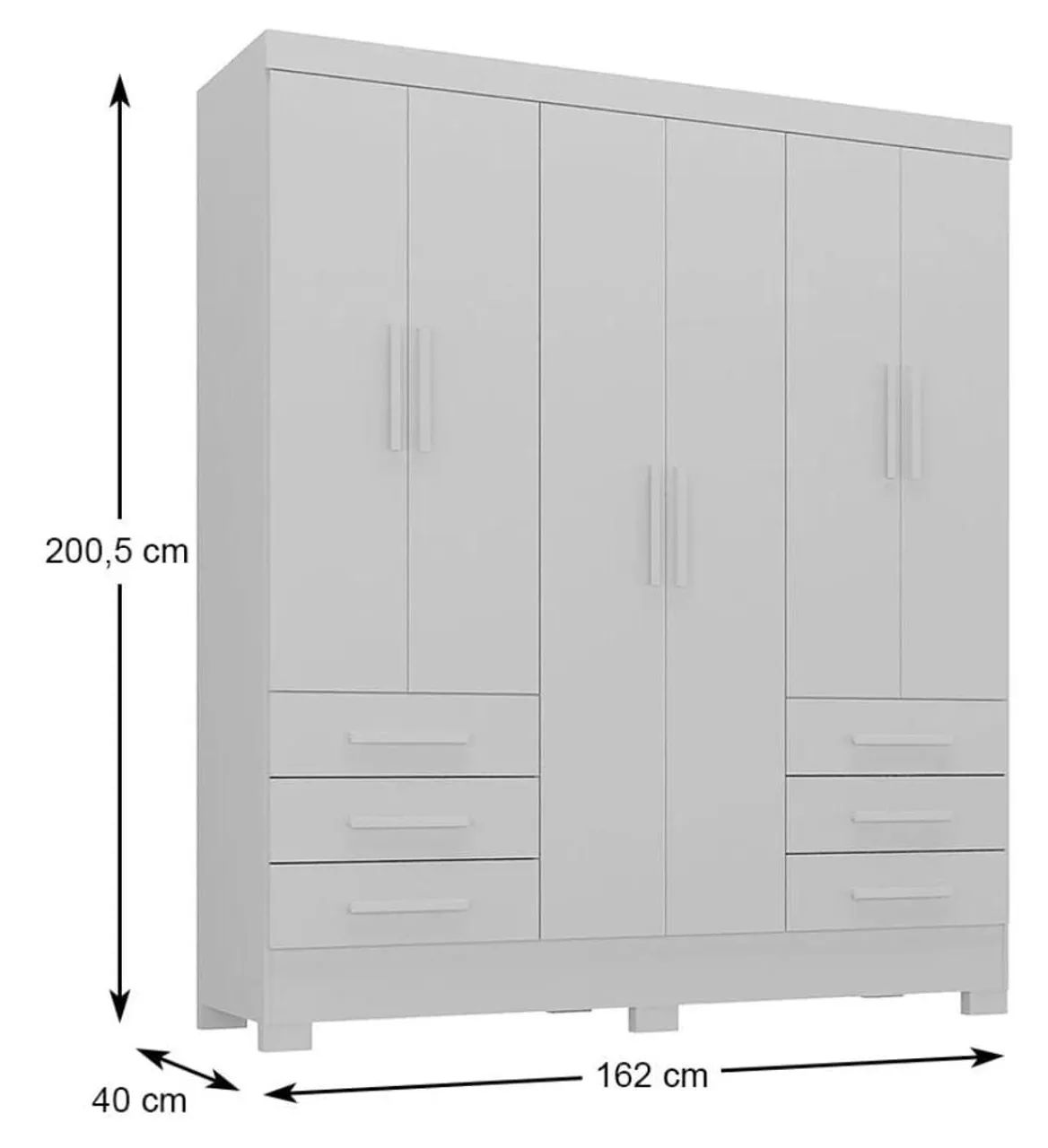 Promoção ? Guarda-Roupas 6 Portas Branco 1.250,00 - Foto 2