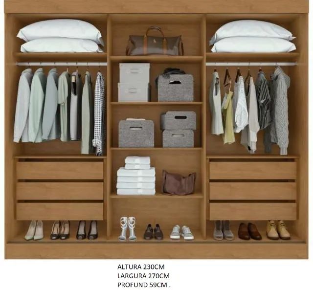 Guarda Roupa 3 Portas 6 Gavetas Espelho Novo Varios Modelos - Foto 2