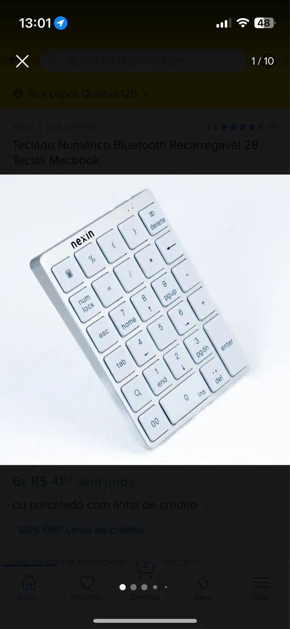 Teclado Numérico Bluetooth Recarregável 28 Teclas Macbook  - Foto 5