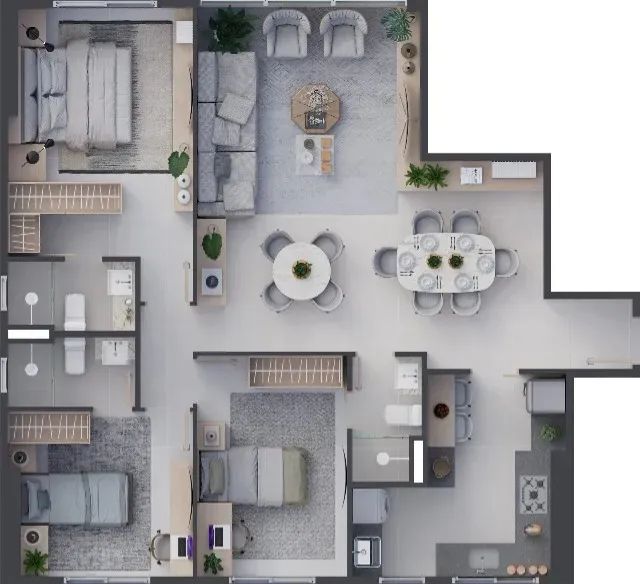 Apto 3/4 sendo 3 suítes no Condomínio Gemini de 93 m² com 2 vagas por 760.000 - Foto 3