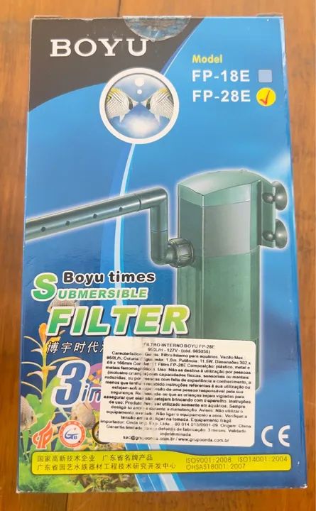 Conjunto de aquários de vidro e filtros interno Boyu FP-28E e Power Filter Maxxi HF - Foto 5