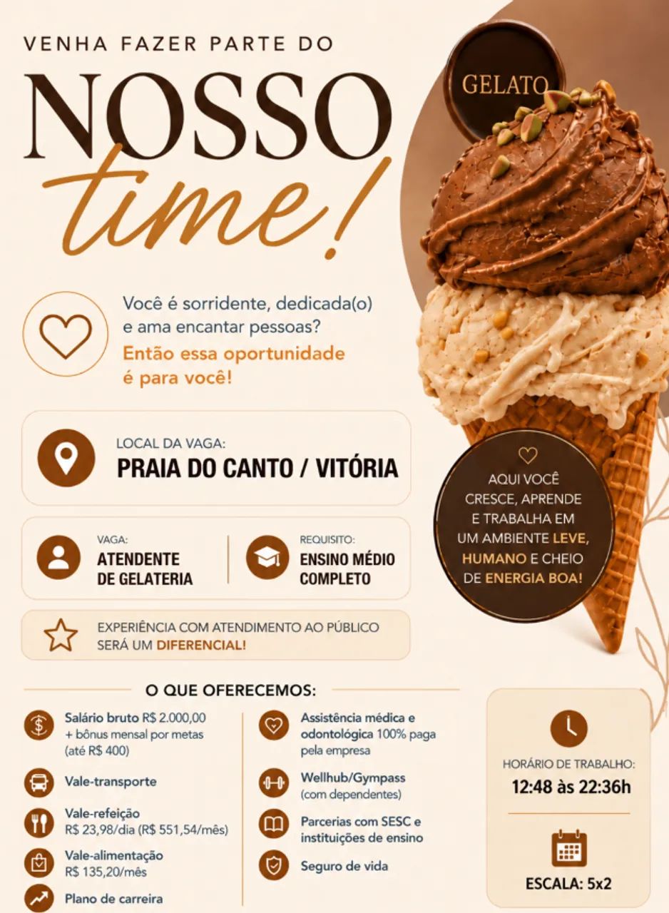 Atendente de Gelateria 