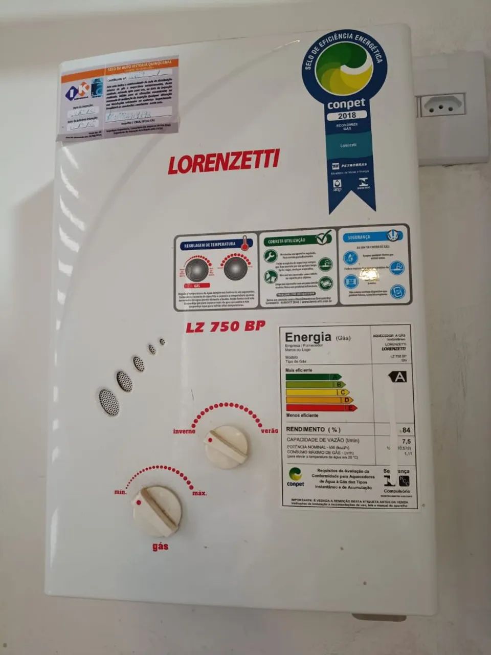 Aquecedor A Gás Lorenzetti LZ 750