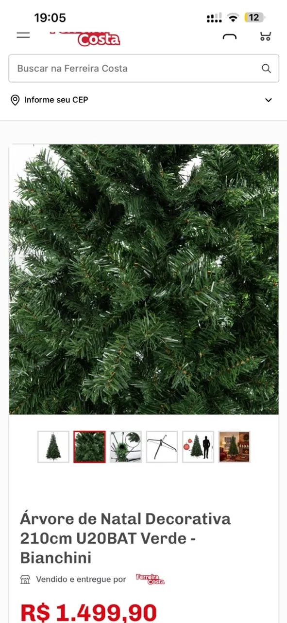 Árvore de Natal - 210 cm - Super Cheia e Conservada - Foto 2