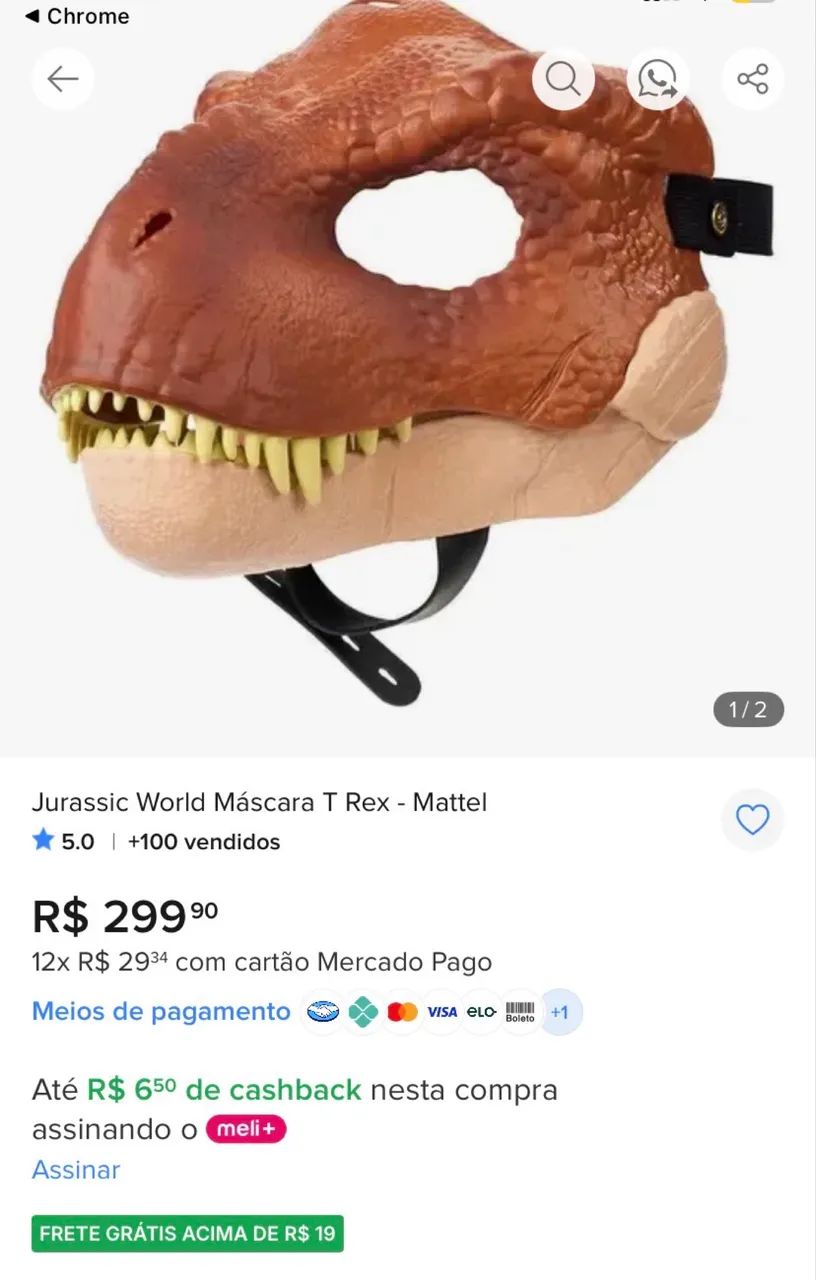 Máscara Tiranossauro Rex - Foto 5