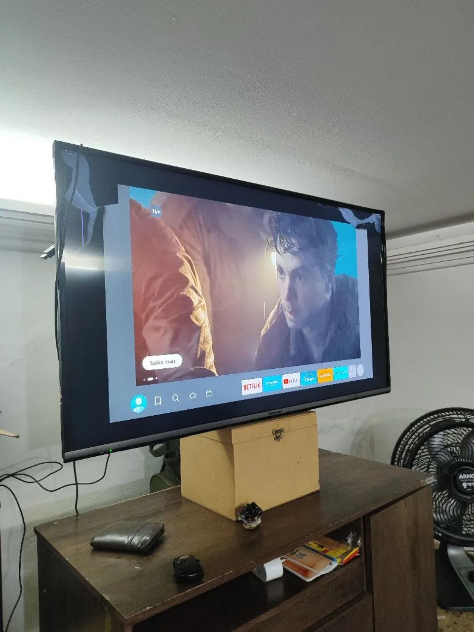 Televisão panasonic 40 pol LCD LED lateral tela quebrada mas dá para usar - Foto 3