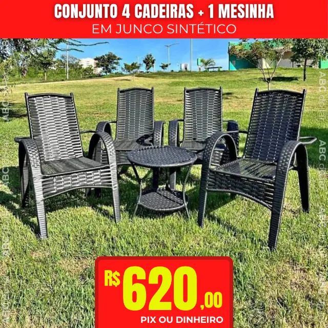 CONJUNTO DE CADEIRAS EM JUNCO SINTÉTICO