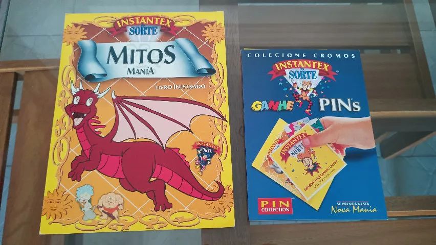Album Mitos Mania Instantex da Sorte 1998 vazio