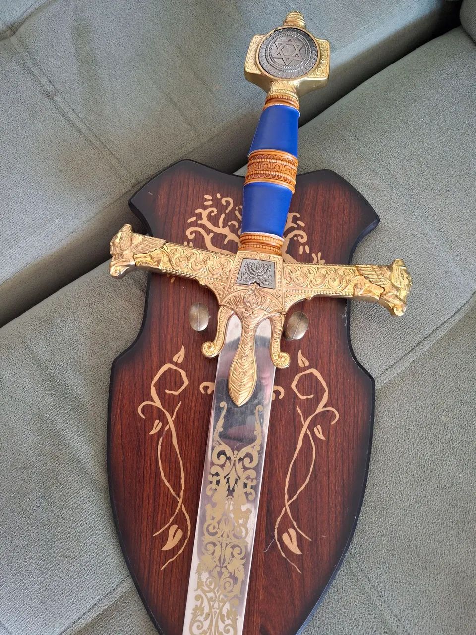 Espada do Rei Salomão 120cm (com suporte de madeira parede) - Foto 4