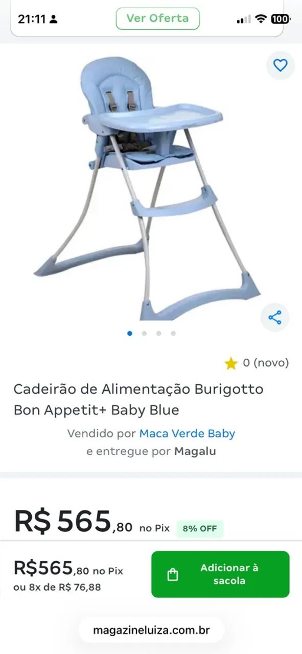 Cadeira Alimentação Infantil 