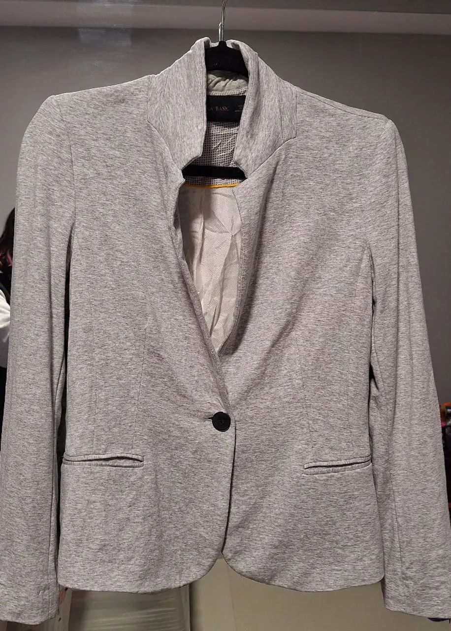 Blazer Cinza Zara Basic