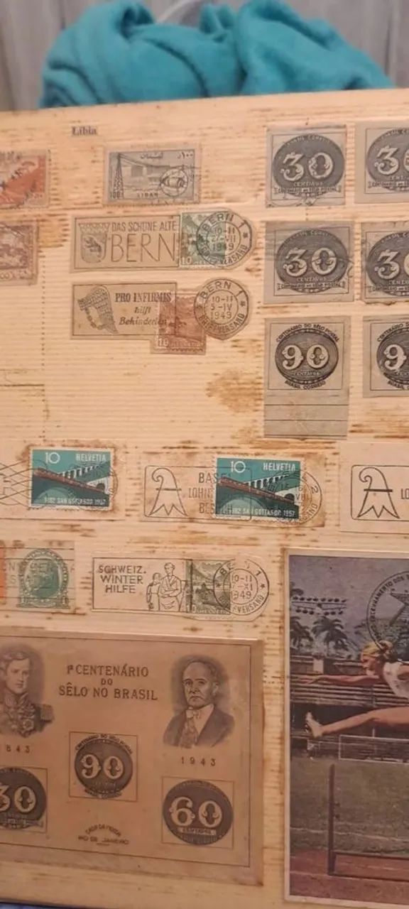 Coleção antiga de selos com mais de 100 anos - Foto 4