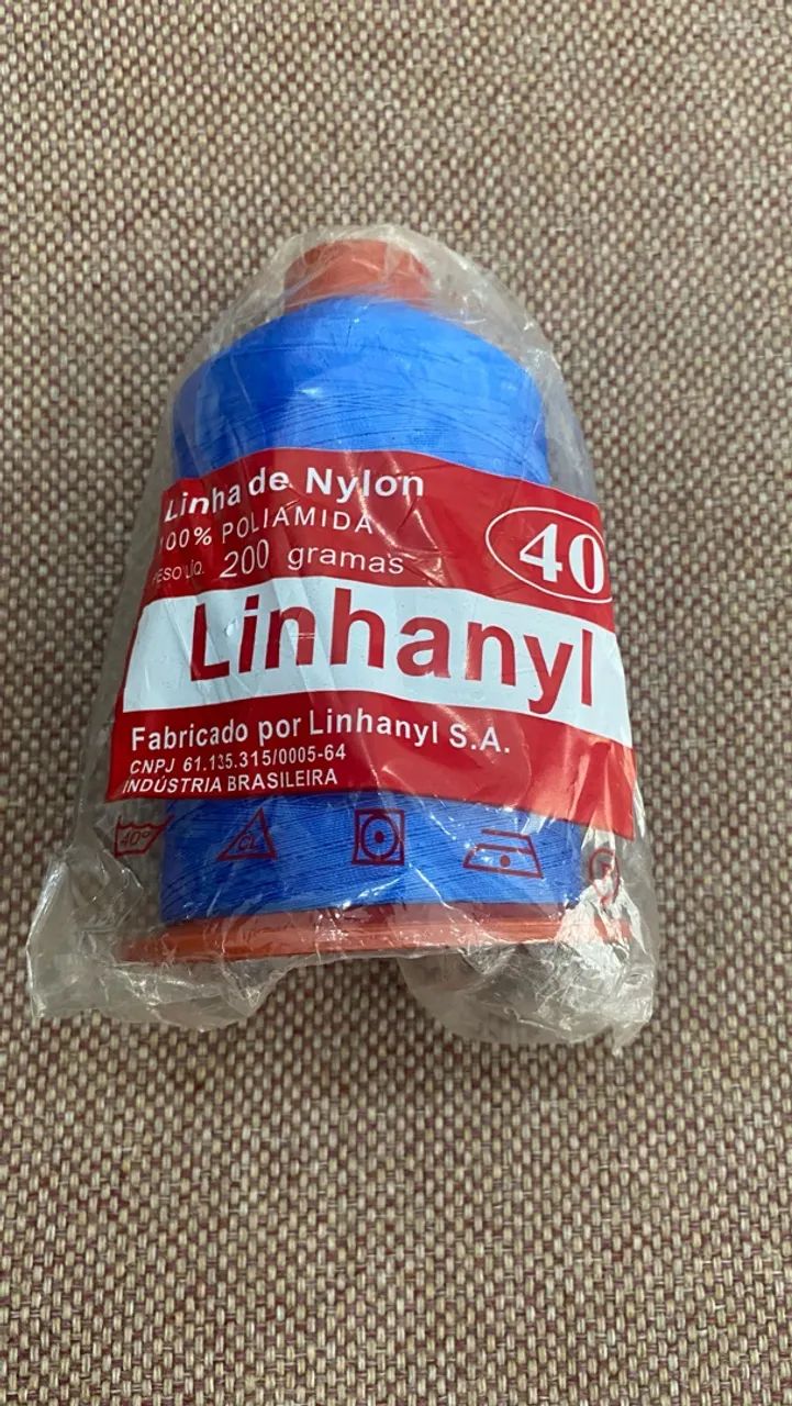 Linha nylon linhanyl número 40 200 gr várias cores 