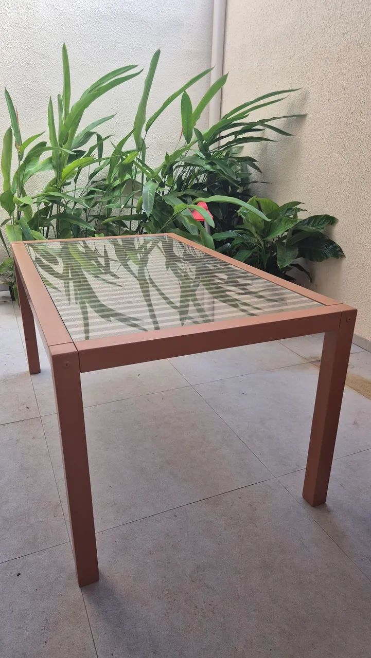 Mesa de madeira e vidro PERFEITO ESTADO - Foto 5
