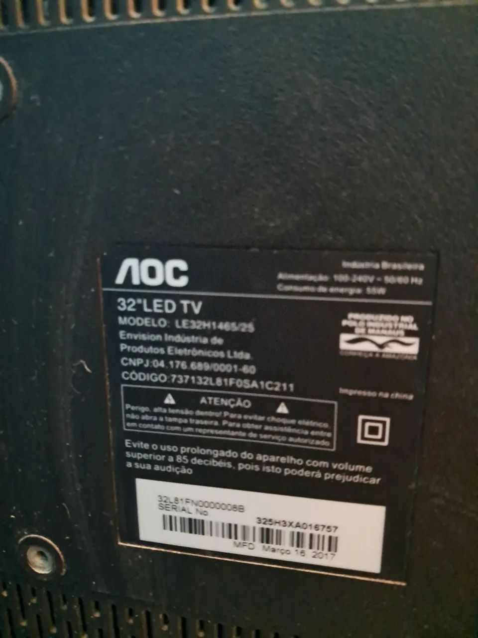 Tv AOC 32 com defeito (COM DEFEITO) - Foto 3