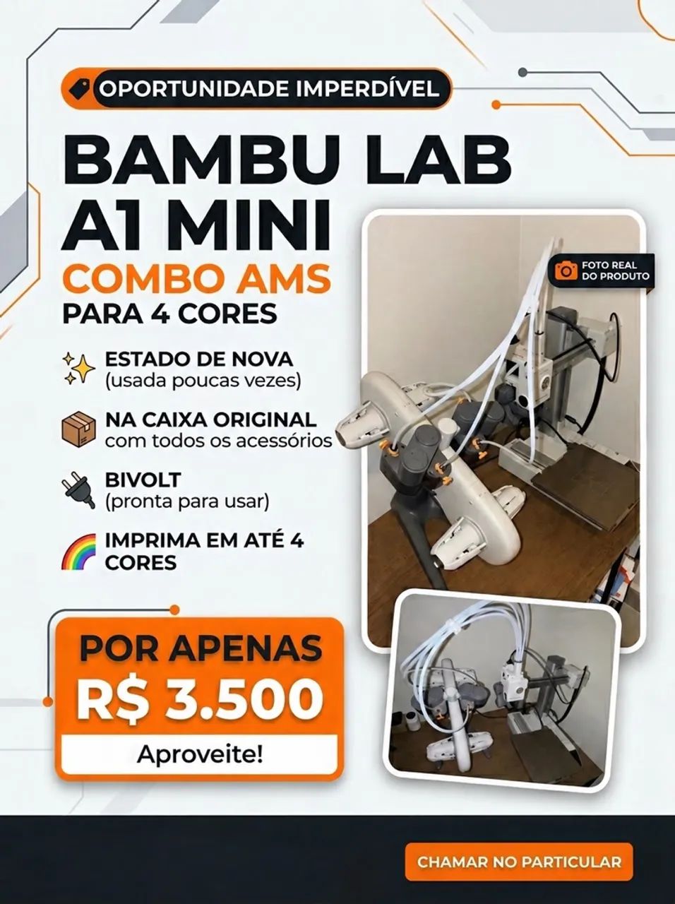 Impressora 3D Bambu Lab A1 mini Combo AMS 