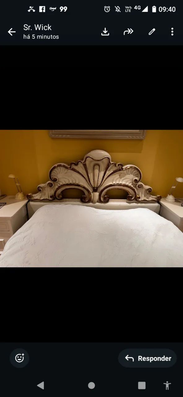 Cama King Size com cabeceira e colchão  - Foto 3