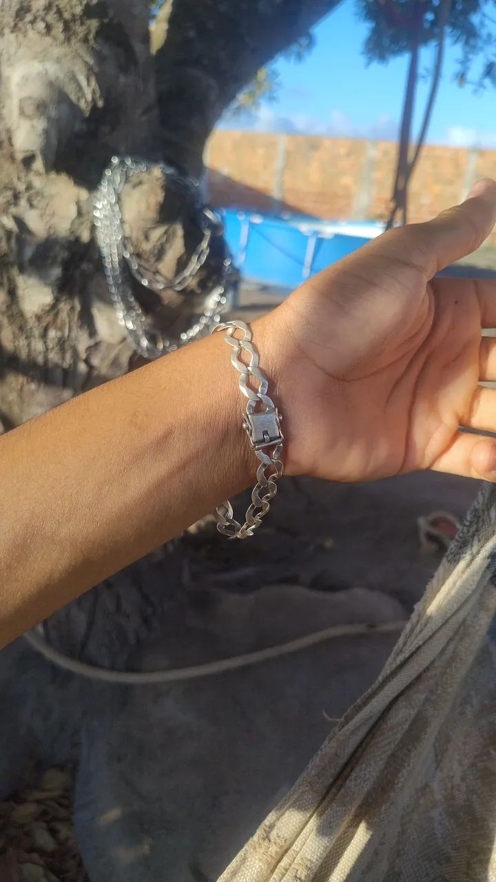 Pulseira de prata 9mm - Foto 2