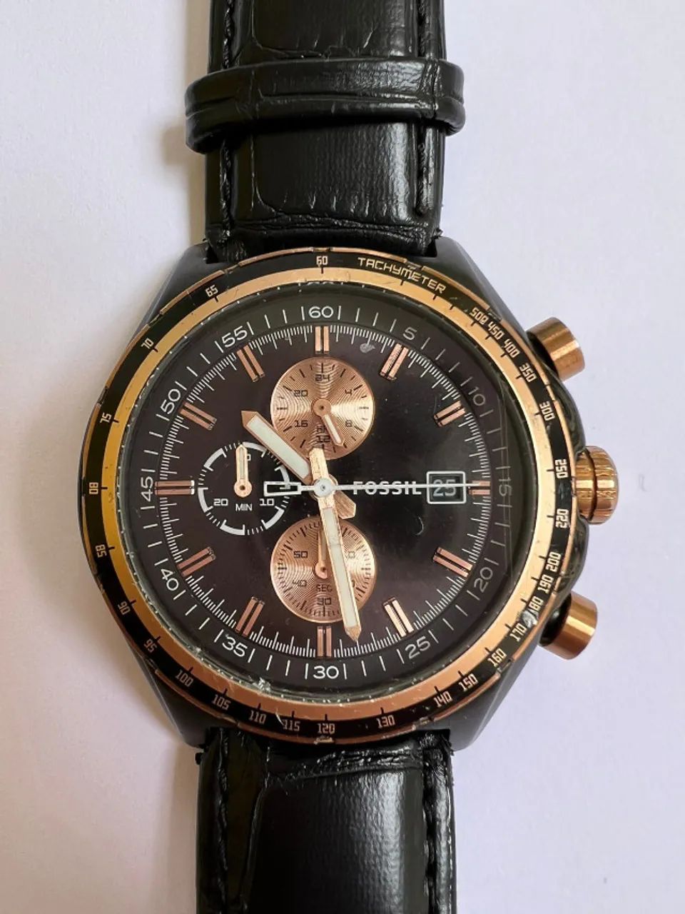 relogio fossil decker ouro rosé ch2819