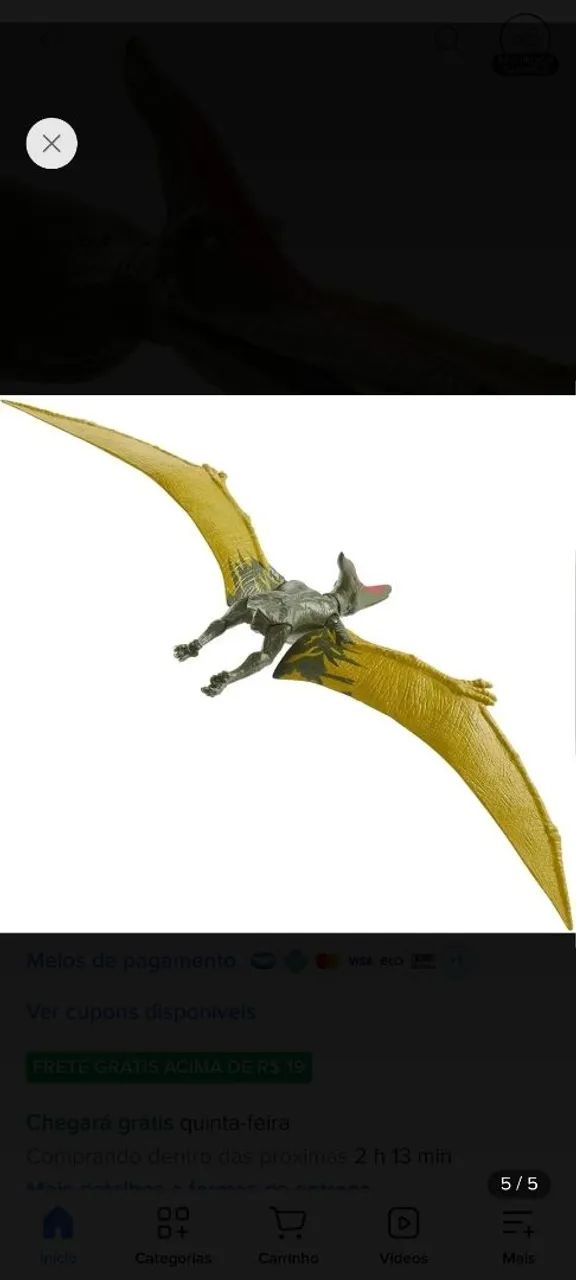  "Boneco Dinossauro Pteranodon Jurassic World Mattel Original - Foto 5