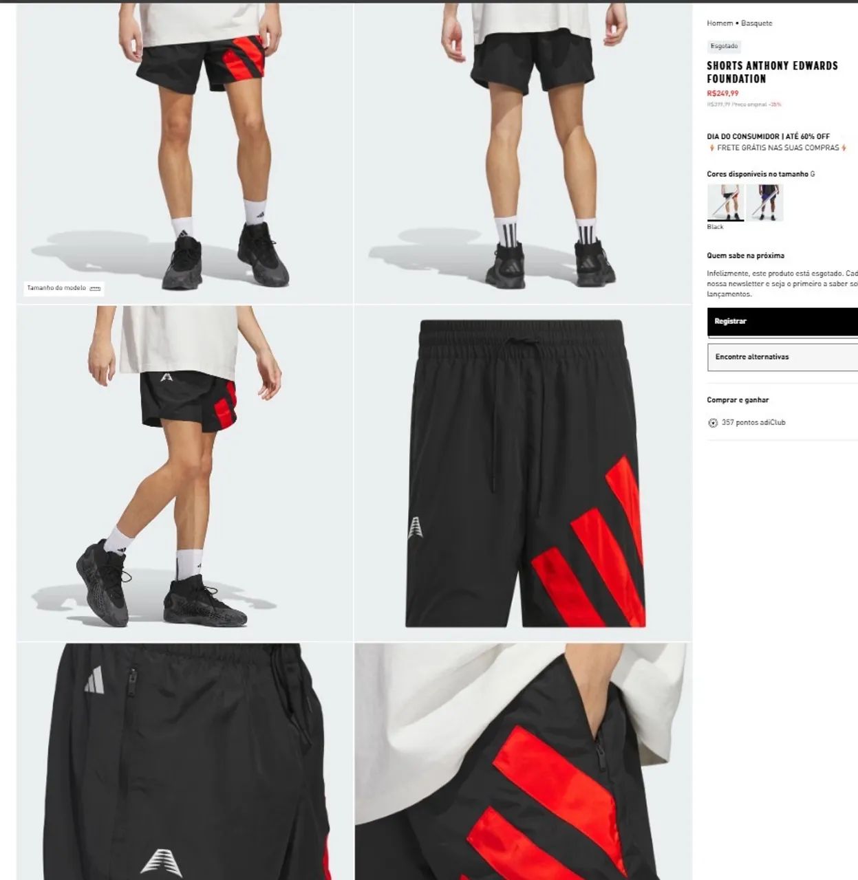 Shorts Adidas basquete Anthony Edwards  - Foto 3