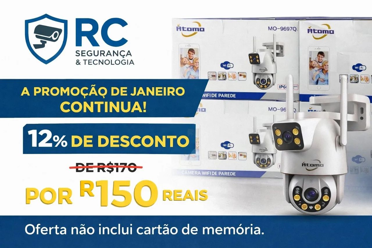 CÂMERA ÁTOMO LENTE DUPLA - SEGURANÇA EM DOBRO 