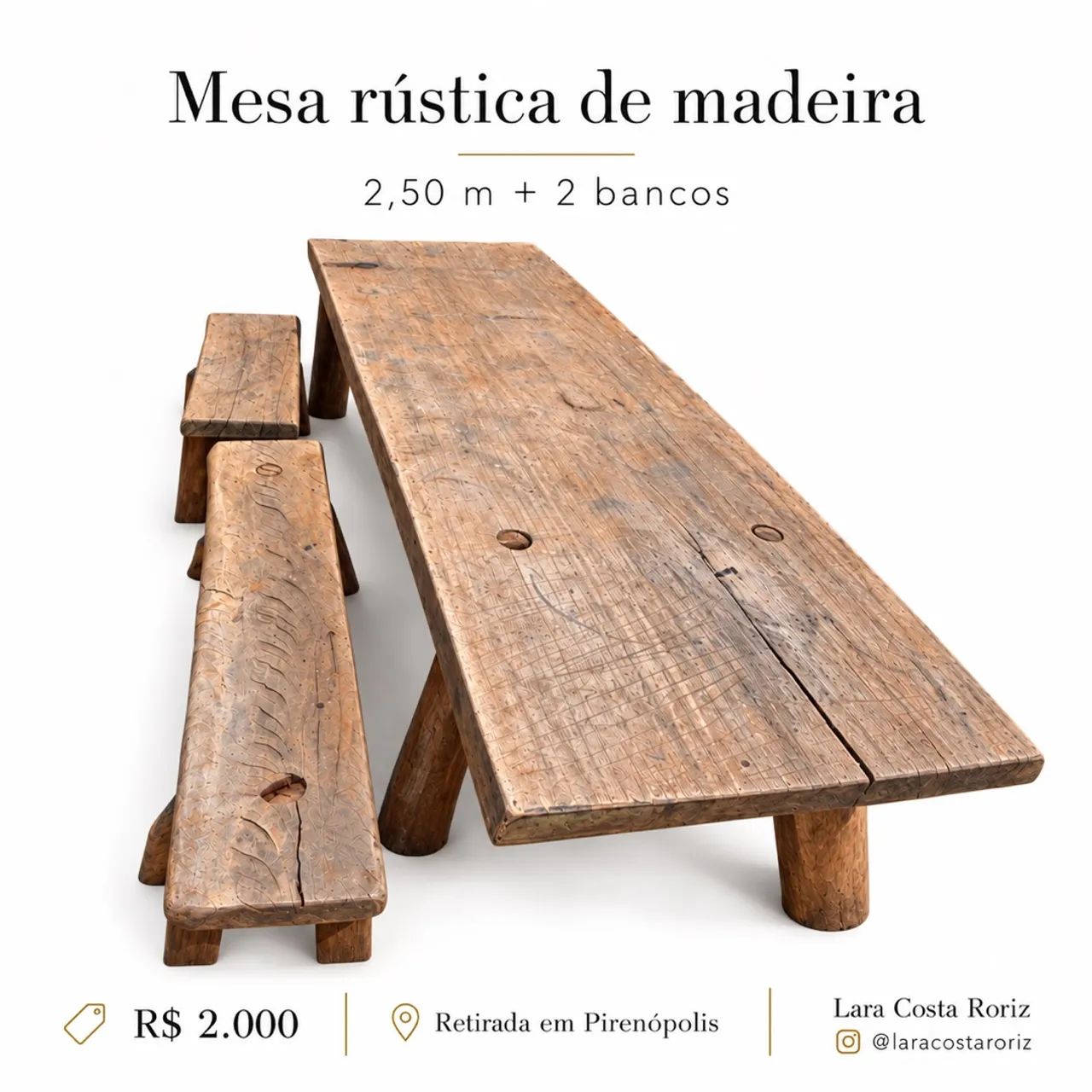 MESA RÚSTICA 2,5 M - Foto 2