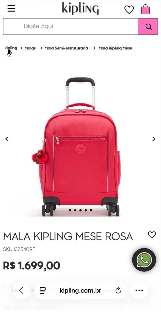 MALA KIPLING MESE ROSA - Foto 2
