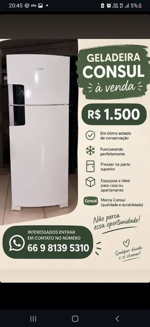 Vendo geladeira
