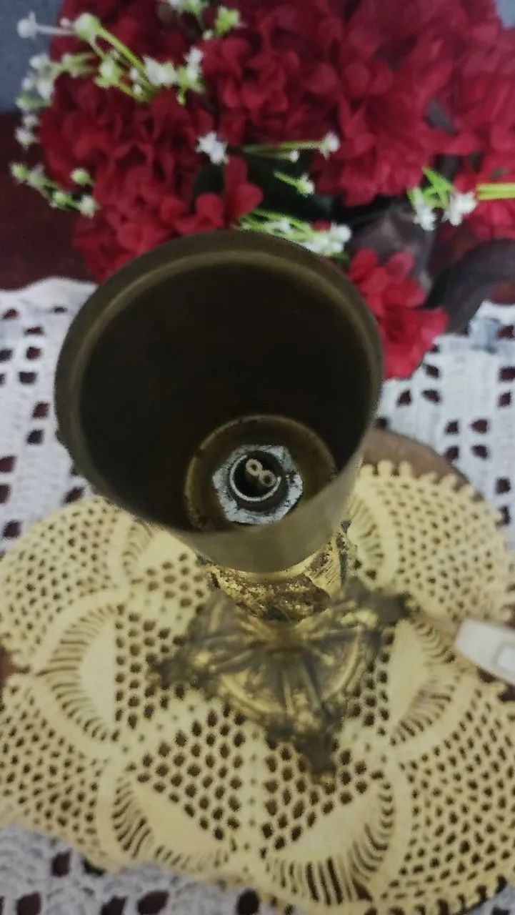 Imponente Base Abajur Antiga em Bronze Luis XV - Foto 5