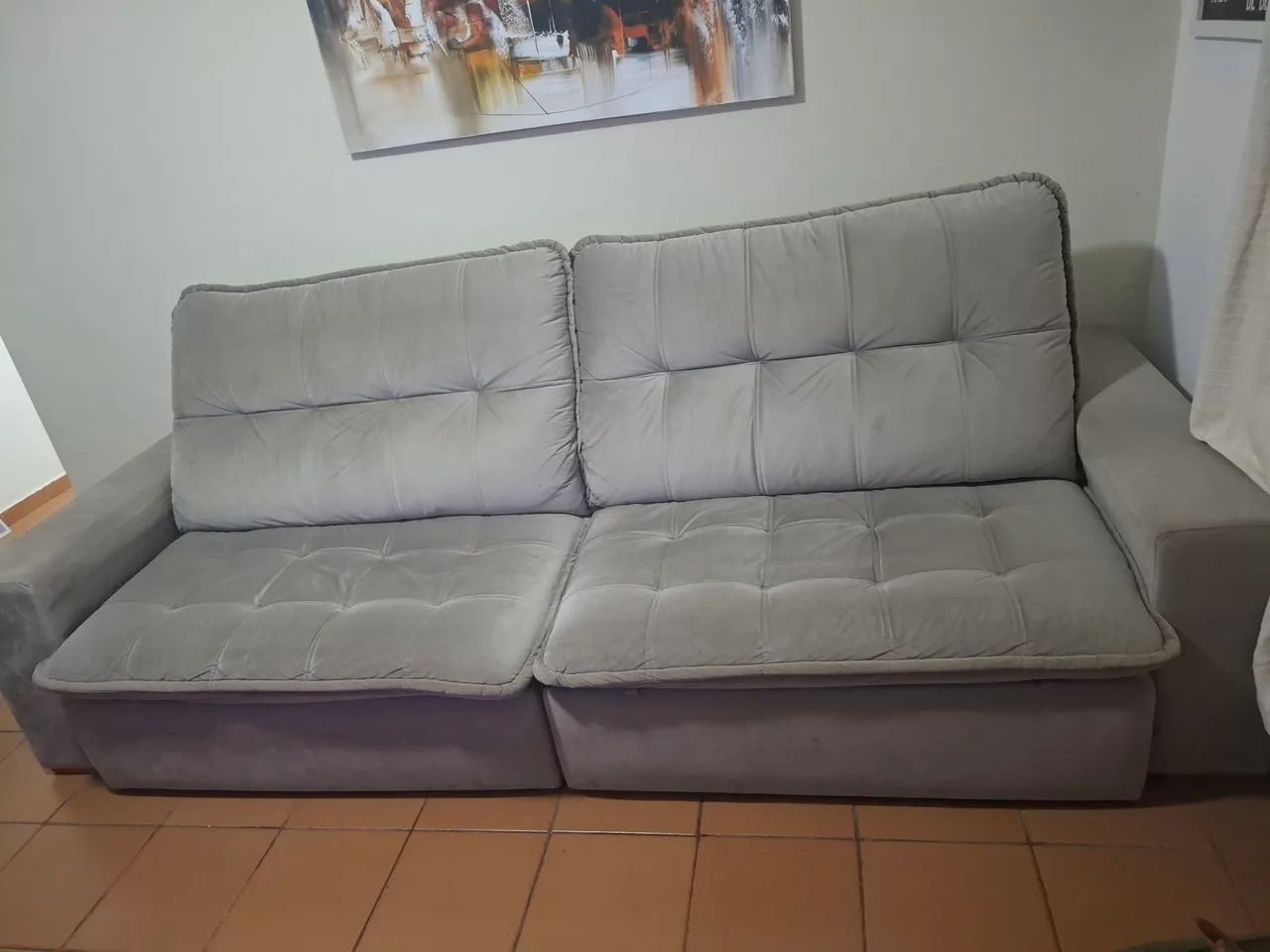 Jogo de sofá 4 lugares e rack com painel  - Foto 3