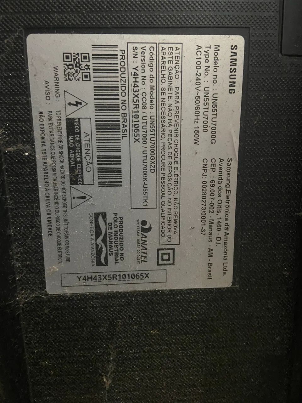 VENDO TV SANSUNG COM TELA TRINCADA 55 POLEGADAS 