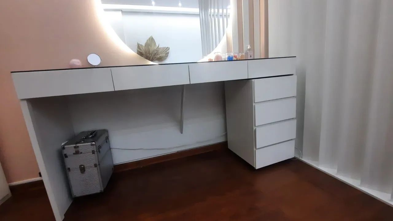 BANCADA grande com tampo de vidro 1,96m X 52cm - Foto 2