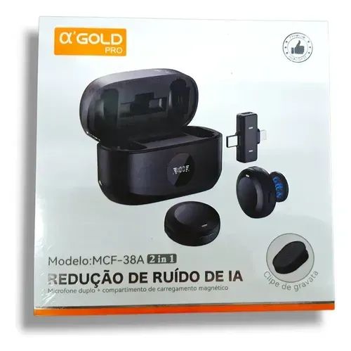 Microfone de Lapela Duplo Sem Fio para iPhone (iOS) e Android - Novo