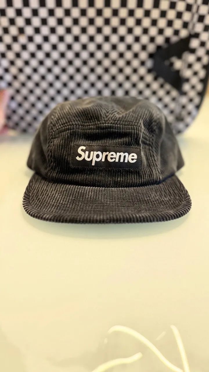 Boné Supreme Corduroy Camp Cap Black - Foto 3