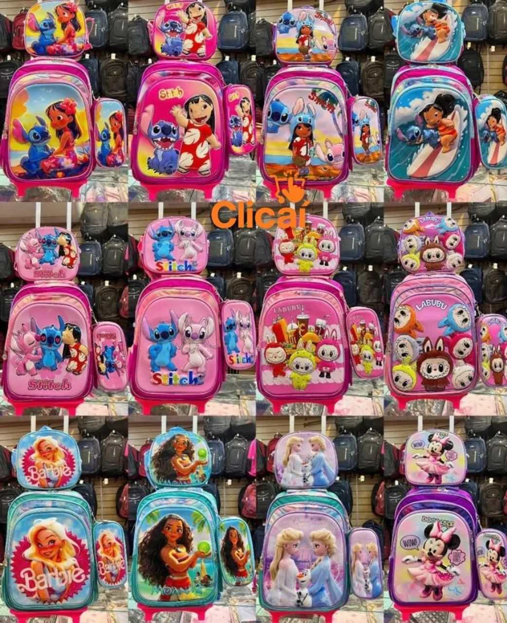 Mochila 3D com rodinhas . Lancheira e estojo - Foto 5