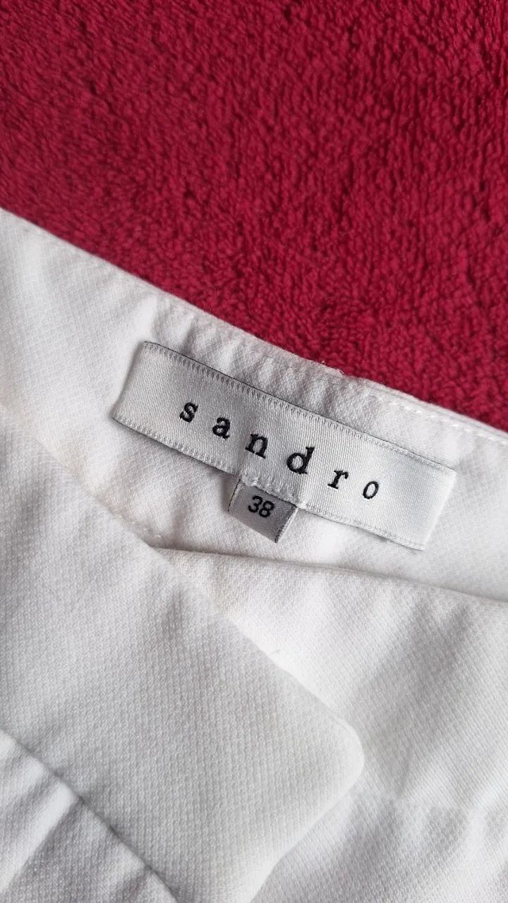 Calça   off-white Sandro Paris tamanho 38 - Foto 5