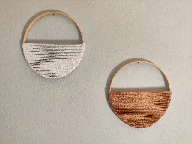 Kit 8 decorações em macramé e madeira - Foto 5