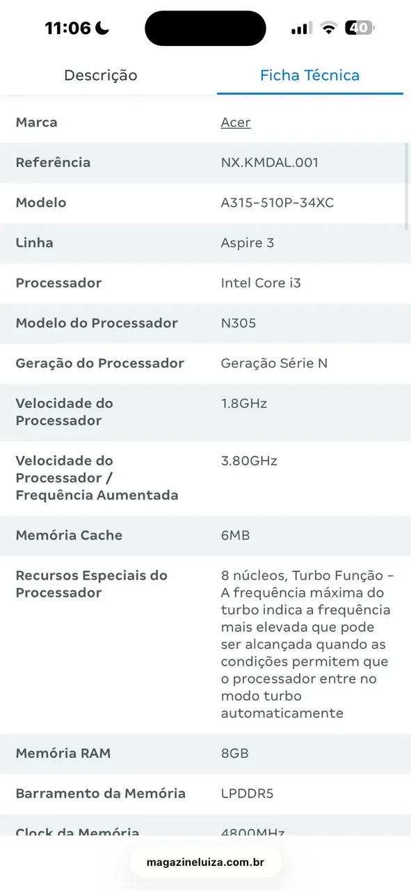 NOTEBOOK ACER ASPIRE I3 8GB 256GB - Foto 4