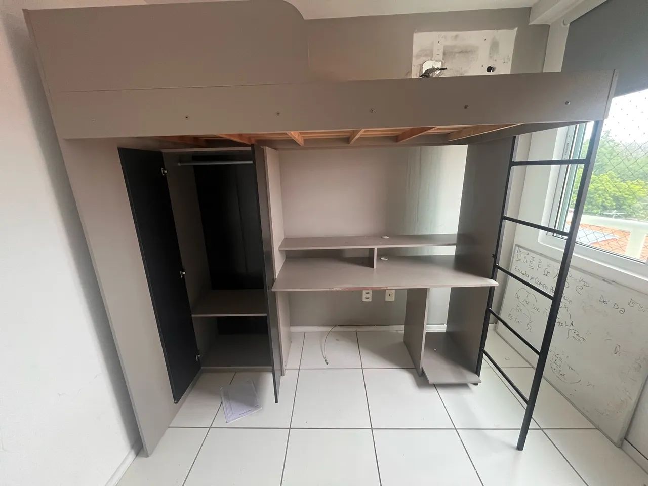 Cama Suspensa Multifuncional com Mesa Gamer 2 Portas Konza - Foto 2