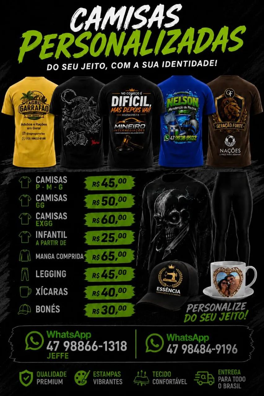 Camisas personalizadas  e sem personalizadas legging bones xicas