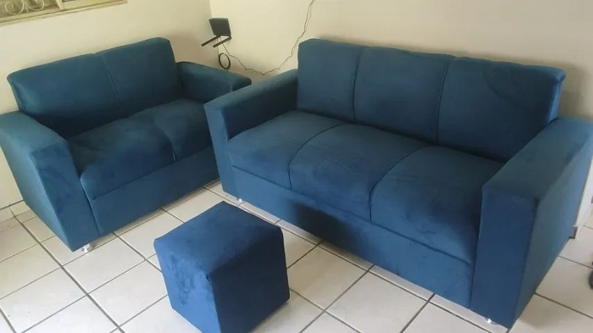 Sofá 2 e tres lugares Material suede D33 Duravel Confortável Promoção - Foto 3