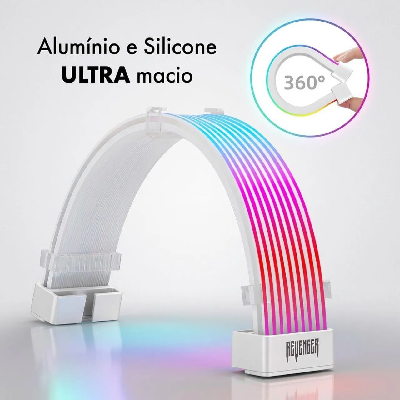 Cabo extensor de GPU argb 8pin Branco  - Foto 4