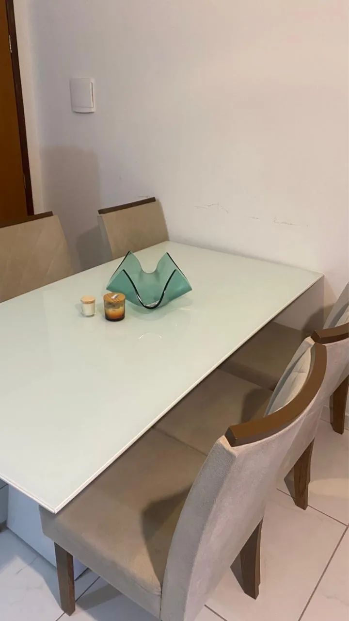 Mesa de Jantar 6 lugares com Tampo de Vidro + 6 cadeiras - Foto 2