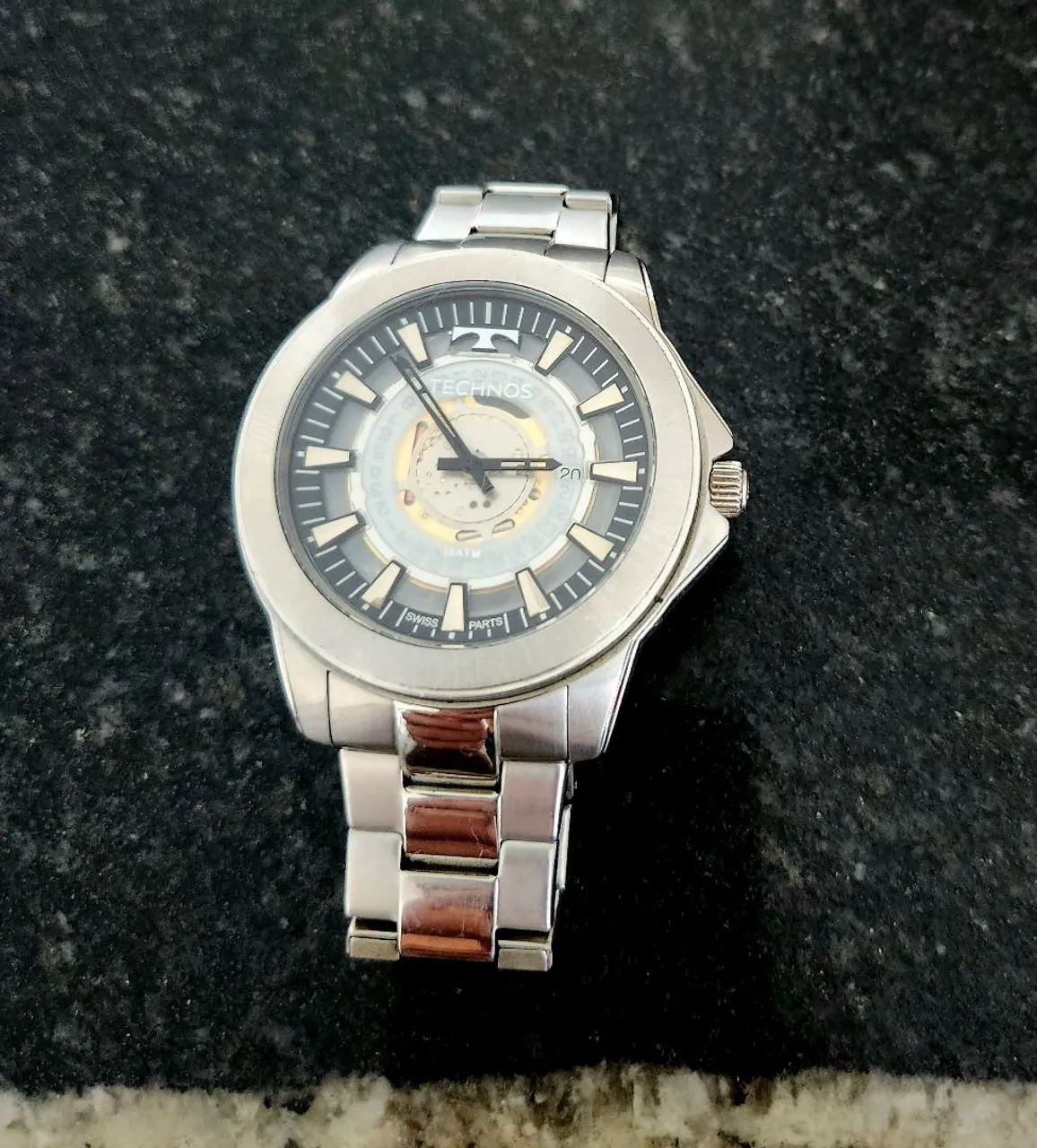 Relógio Technos Masculino Prateado - Modelo F06111AB/1W - Excelente Estado