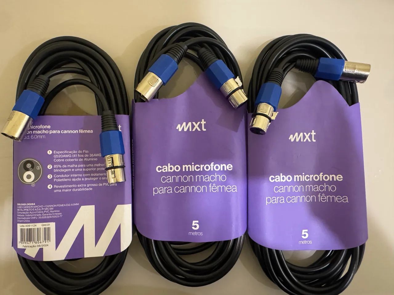 Cabo microfone 