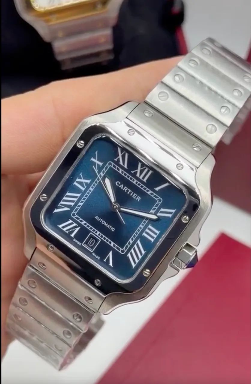 Relógio Cartier Santos 41mm Azul - Foto 4
