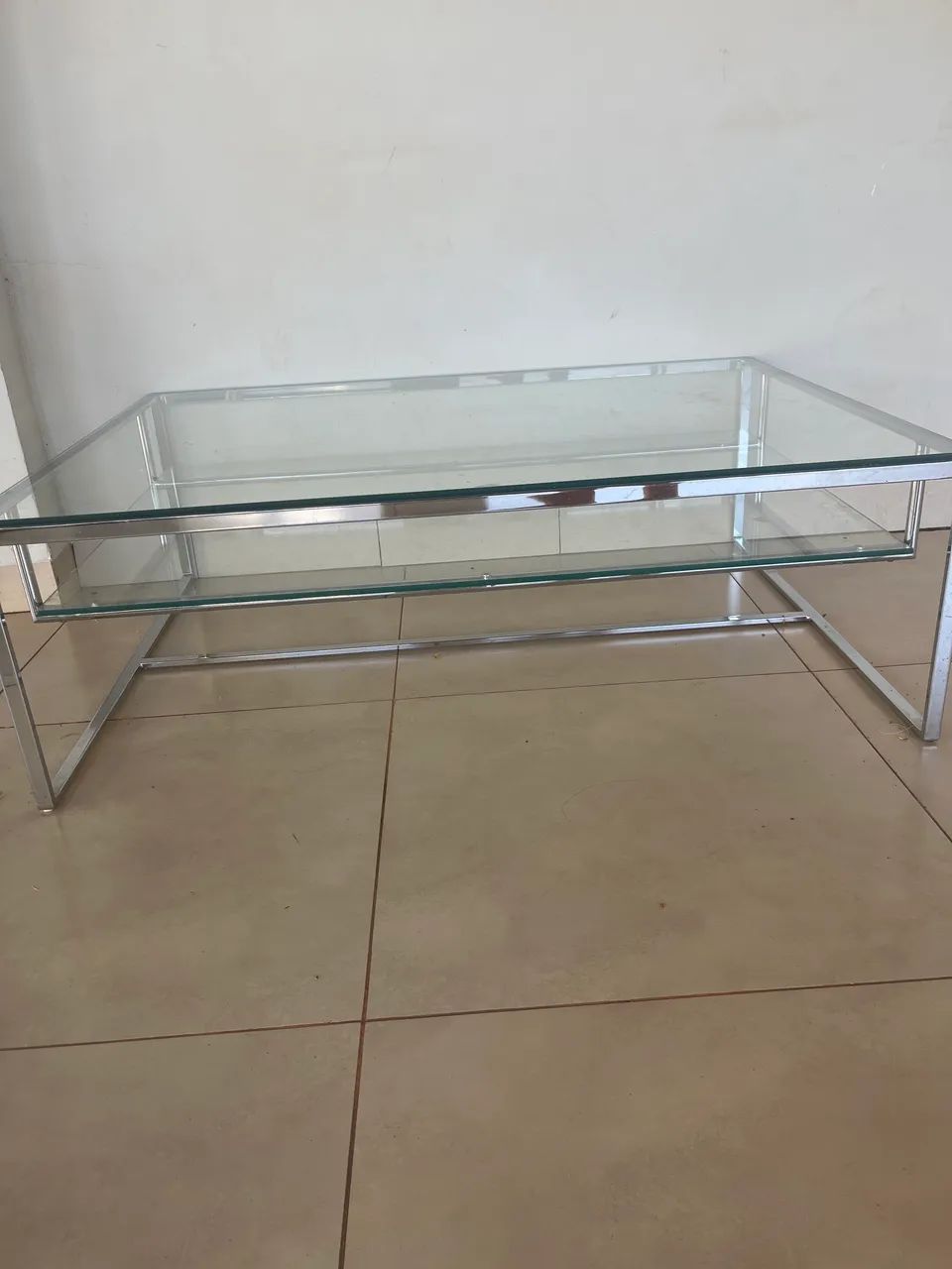 Mesa de centro cromada com vidro  - Foto 3
