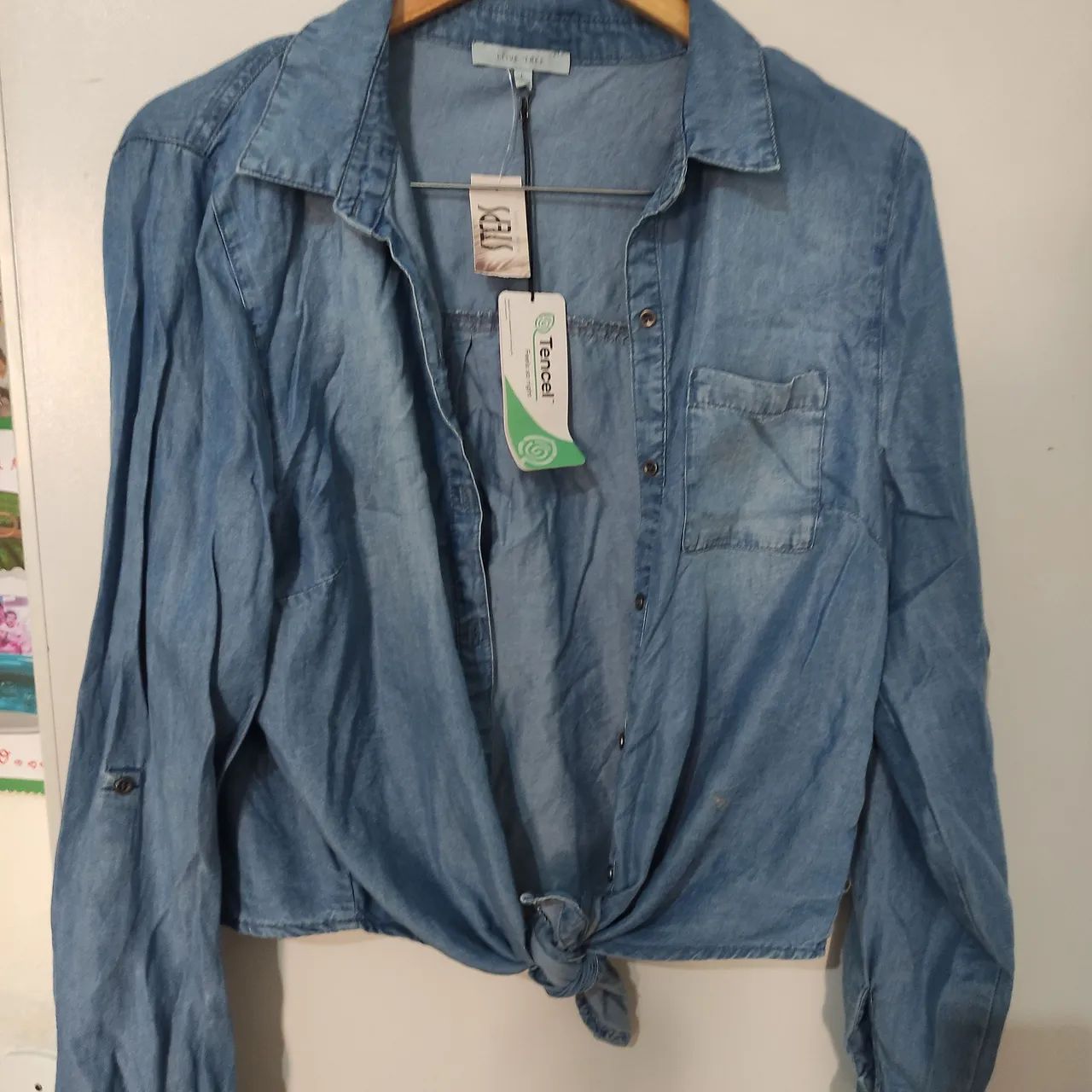 Camisa jeans love tree Tam G importada nova - Foto 3